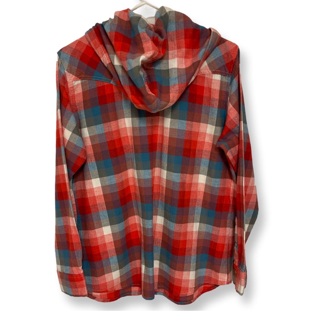 Wrangler Retro Plaid Top With Hood Women’s Large - Picture 2 of 10